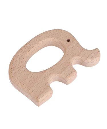 5Pcs Natural Beech Wood Baby Teether Rings - BPA-Free Cute Animal Shapes for Infants Teething (Elephant) - Buy Online on GoSupps.com