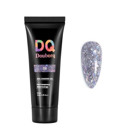 Poly nail gel glitter nail gel nail gel anself builder nail extension diamond glitter gel glitter nail gel diamond style gelnagel for technician starter diy salon art nails gross glitter silver
