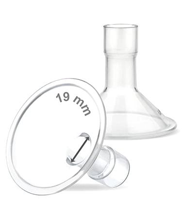 Maymom Myfit 19 Mm Shields Compatible with Medela Breast Pump- Personalfit Freestyle Harmony Maxi Freestyle Flex Connector Connect to Widemouth/Narrow Connector 2 Pcs 19mm
