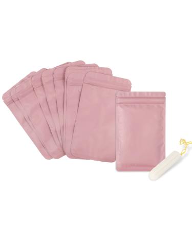 Personal Disposal Bags Set of 100 Feminine Personal Disposal Bags Locks in Odors Seals Zippers Avoids Embarrassment Fits Tampon Pads (Pink)