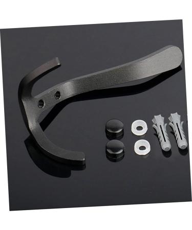 STOBAZA 2pcs Hook up Wall Hooks for Coats Hat Hooks Double Prong Hook Aluminum Hooks Child Clothing Cupboard 11X6X4CM Black - Buy Online on GoSupps.com
