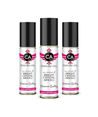 CA Perfume Impression of Bright Crystal Absolu For Women Replica Fragrance Body Oil Dupes Alcohol-Free Essential Aromatherapy Sample Travel Size Concentrated Long Lasting Attar Roll-On 0.3 Fl Oz-X3