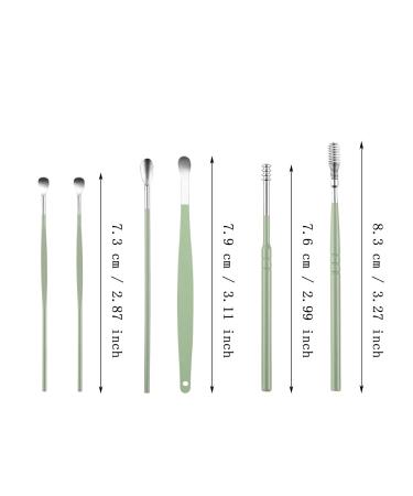Stainless Steel Ear Picking Spoon Set - 6 Pieces for Children and Adults | Ear Cleaning Tool with Cleaner | Green One Size - Buy Online on GoSupps.com