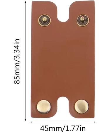 Petufun Leather Razor Head Protection | Durable & Portable Razor Blade Guard with Safe Button Lock | 85x45mm Brown - Buy Online on GoSupps.com