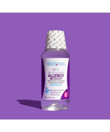 TexaClear Kids Allergy and Cough Liquid 8 Hour Relief - Gluten-Free, Alcohol-Free, Dye-Free - Ages 6+ (8oz) - Buy Online on GoSupps.com