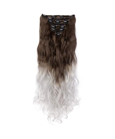 24 Inch 18 Clip Long Hair Clip 8pcs / Set Of High Temperature Fiber Wig Synthetic Clip Extension Hair 24inches 161