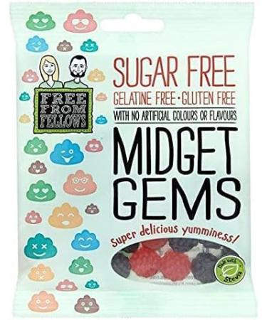 Sugar Free Sweets & Gluten Free Gelatine Free Vegan Free from Fellows Midget Gems Value Pack Sugarless Super Snack Delicious yumminess 70g kids lunch box with zamfoods nutrition pack of 4 3 - Buy Online on GoSupps.com