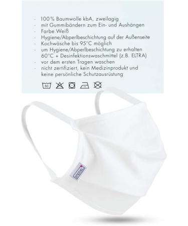 Buy Speidel Mouth-Nose Mask with Pearling Coating - Washable Premium Cotton Face Masks (5 Pack White) - International Shipping Available - Buy Online on GoSupps.com