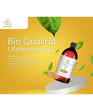 Buy Pagra Natur Organic Virgin Sesame Oil - 1L Cold Pressed Massage Oil for International Shipping - Buy Online on GoSupps.com