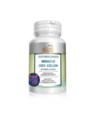 Miracle Oxy-Colon Intestinal Cleanser & Total Body Detox - Constipation Relief for Women & Men, Magnesium Oxide. Relieves Occasional Constipation and Bloating. 120 Capsules