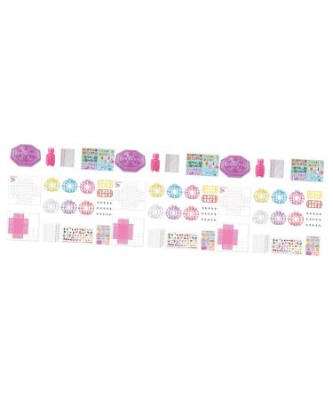 minkissy 3 Sets Children's Nail Art Toys Girl Toys Fake Nails Toys Suits Nail Art Kit for Girl Nail Manicure Kit Fake Nail Kit Toys Manual Paper 3d