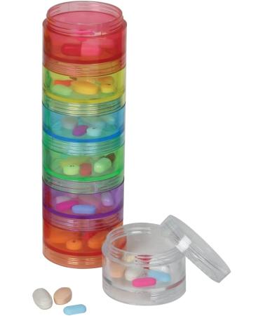 EZY DOSE Weekly Pill Case | 7-Day Medicine Planner & Vitamin Organizer | BPA Free Medium Detachable Compartments in Rainbow Colors - International Shipping Available - Buy Online on GoSupps.com