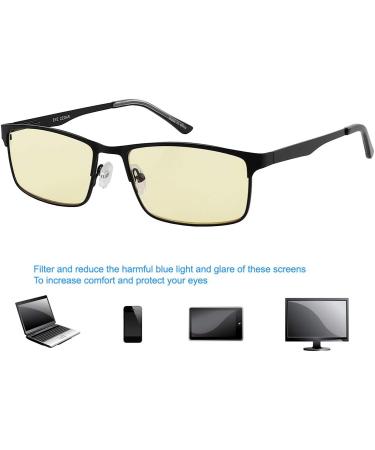 Amcedar 5-Pack Reading Glasses Men Metal Frame Rectangle Style Stainless Steel Material Spring Hinges Includes Computer Readers +1.00 +1.00 Magnification (Pack of 5) 5 Pairs Mix - Buy Online on GoSupps.com