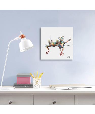 Happy Frogs Canvas Wall Art Decor with Glasses - 30x30cm - Buy Online on GoSupps.com