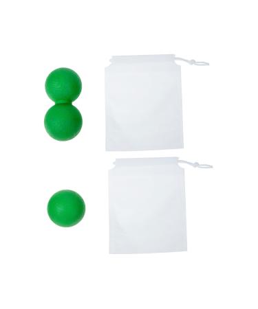 Homsfou 1 set of fascia ball massage ball massage ball lacrosse-ball sparkling muscle tension ball double sleeping bag lacrosse balls massage device scroll wheel shaped fitness solid TPE