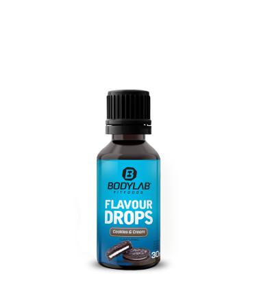 BODYLAB24 Flavor drops 30ml cookies & cream calorie-free sugar-free and fat-free aroma drops flavrops for sweetness of food coffee syrup drops of taste without artificial dyes