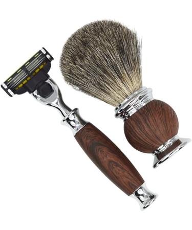 BGGIWY Men's Razor Brush Set - Stylish Hair Removal & Shaving Brush with Metal Handle (9.5x15cm Silver) - Perfect Grooming Tool for Men - Buy Online on GoSupps.com
