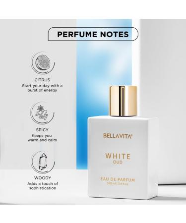 Be'llaVita White Oud EDP Premium Unisex Perfume | Get Compliments with Notes of Orange Patchouli Musk | 100ML - Buy Online on GoSupps.com