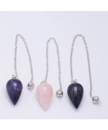 Bednl White Crystal Water Drop Pendulum - Natural Stone Wishing Rod for Spiritual Fortune Telling & Reiki Decorations | Wicca Crystal - Buy Online on GoSupps.com