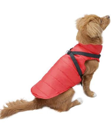 EASTLION XL Red Winter Dog Coat - Warm Waterproof Jacket for Puppies | D-Ring Vest Apparel - Buy Online on GoSupps.com