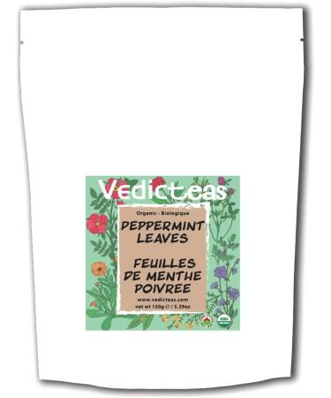Peppermint Tea Leaves Organic Loose Leaf Bulk Naturally Caffeine Free Organically Grown 150gm or 5.29oz - Buy Online on GoSupps.com