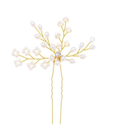 Fairvir Silver Rhinestone Flower Hairpins | Bridal Jewelry Headdress | 2-Piece Gold Crystal Hair Accessories for Women & Girls - Buy Online on GoSupps.com