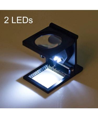 Spacmirrors 10X 28Mm Linen Test Three Folding Magnifying Glass Portable Zinc Alloy Magnifierwith LED Lamp for Textile Jewelry Collection Repair Magnifier - Buy Online on GoSupps.com