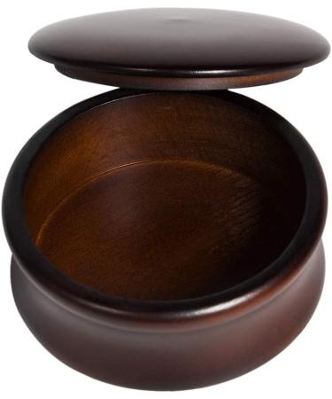 Zhenwo Dark Wood Shaving Soap Dish with Lid - Ideal for Men's Wet Shaving | Brown - Buy Online on GoSupps.com