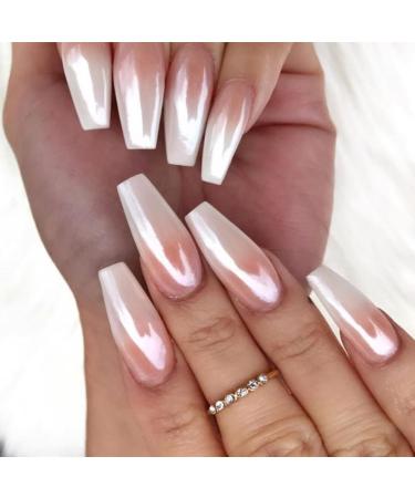 Buy 2Pcs Moonlight White Chrome Nail Powder - Aurora Pearl Holographic Glitter for Stunning Nail Art Design - 1g/Jar - Buy Online on GoSupps.com
