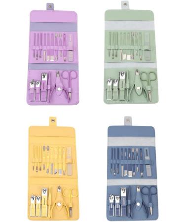 16 in 1 Nail Clipper Set Manicure Pedicure Set Professional Stainless Steel Cuticle trimmer Grooming Kit for Men - Purple - Buy Online on GoSupps.com