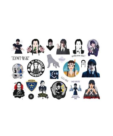 128 Pcs Addams TV Show Temporary Tattoos - Cute Wednesday Cartoon Sticker Gift for Kids - Party Supplies & Home Activity Prizes - Buy Online on GoSupps.com