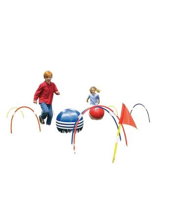 HearthSong Oversized Kick Croquet Outdoor Game fro 4+ years With Two 14" Cloth-Covered Balls, Seven Wickets, and Two Finish Flags