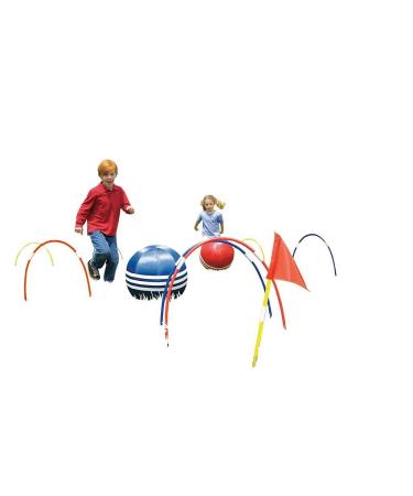 HearthSong Oversized Kick Croquet Outdoor Game fro 4+ years With Two 14" Cloth-Covered Balls, Seven Wickets, and Two Finish Flags - Buy Online on GoSupps.com