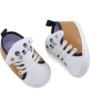 LACOFIA Baby Boys Anti-Slip Soft Sole Animal Sneakers - Khaki (3-6 Months) - Buy Online on GoSupps.com