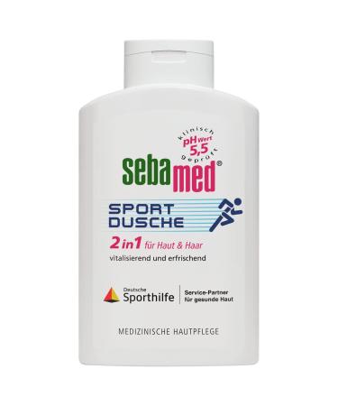 Sebamed Sport shower 2 in 1 shower gel and shampoo for men and women 400 ml gentle cleaning for sports -related skin without microplastics made in Germany