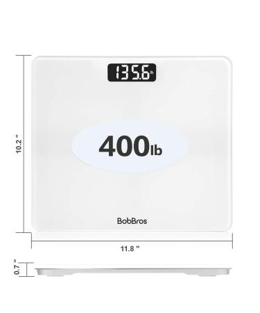 BobBros Precision Digital Body Weight Bathroom Scale Weighing Scale Smart Step-on Technology Large Platform 400 Pounds Weight Loss Monitor White - Buy Online on GoSupps.com