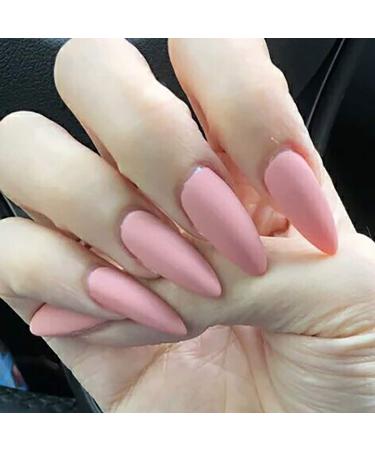 Brishow Long Ballerina Acrylic False Nails - 24pcs Light Pink | Premium Artificial Nails for Women & Girls - International Shipping Available - Buy Online on GoSupps.com