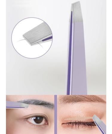 Classic Precision Slant Eyebrow Tweezer Eyebrow Scissors Hair Removal Tweezer with a Bag for Women and Men Professional Precision Tweezers for Eyebrows(Purple) - Buy Online on GoSupps.com