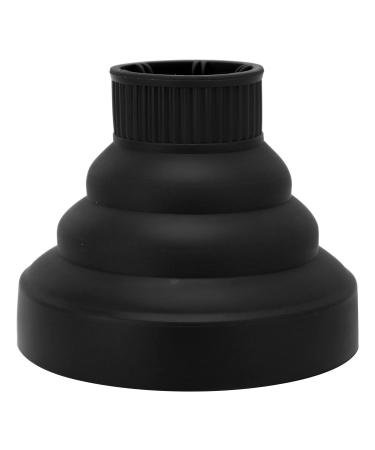 Diffusor hair dryer for curly hair silicone diffuser attachment universal collapsible hair dryer diffuser portable journey foldable hair hunger diffuser defuser (black)