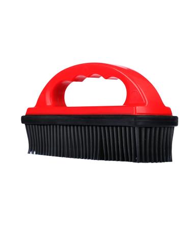 Rubber Pet Hair Removal Brush Lint & Hair Removal Cat Dog Hair Remover Brush Pet Hair Removal Tool Silicone Lint and Debris Remover for Cleaning Grooming Lint and Fur Removal Home black red (red)