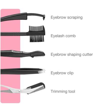 Desikixudy 5-Piece Eyebrow Tweezers Set - Stainless Steel Eyelash & Nose Trimmers - Essential Cosmetic Accessories for Home Use - Buy Online on GoSupps.com