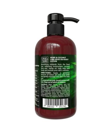 Dead Sea Collection Hemp & Coconut Lime Body Lotion | Nourishing Moisturizer for Dry Skin - 16.9 Fl. Oz. | Unisex Rejuvenating Hand & Body Care - Buy Online on GoSupps.com