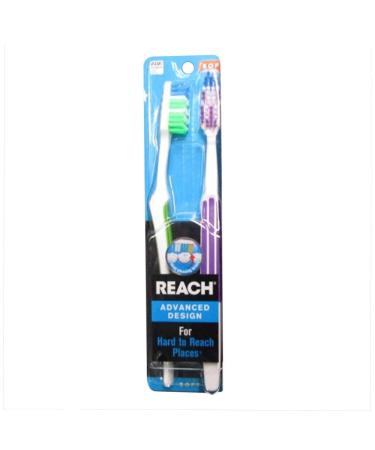 Reach Advanced Design Full Head Soft Toothbrush Assorted Colors 2 Count (Pack of 2) Total 4 Toothbrushes - Buy Online on GoSupps.com