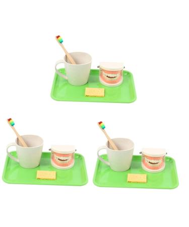 minkissy 3 Sets Early Dental Education Toys Preschool Toiletries Puzzle Abs Reusable