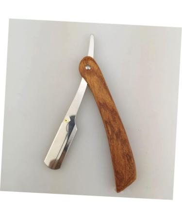 Minkissy Double Hairdresser Razor for Men - Metal & Wooden Portable Hand Razor for Safe Eyebrow Trimming - Old-Fashioned Grooming Tool - Buy Online on GoSupps.com