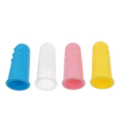 Ipetboom 4 piece of toothbrush made of silicone toy from silicone children's toys toy for children's toothbrush made of silicone finger bed pet pet gel newborn (1 Pack) sorted color
