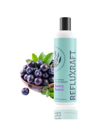 RefluxRaft Acid Reflux Therapy with Organic Alginate Pregnancy Safe Fast & Long-Lasting GERD & LPR Support Zero Sugar Gluten-Free Low Sodium Berry Burst 47 Gel Servings 8 OZ Bottle