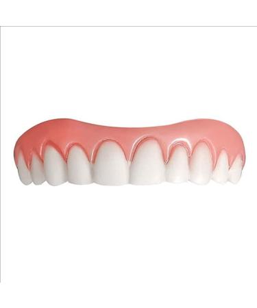Batlam false teeth veneers dental replacement for upper jaws bright white color comfortable artificial teeth for men women adults self-confident smile
