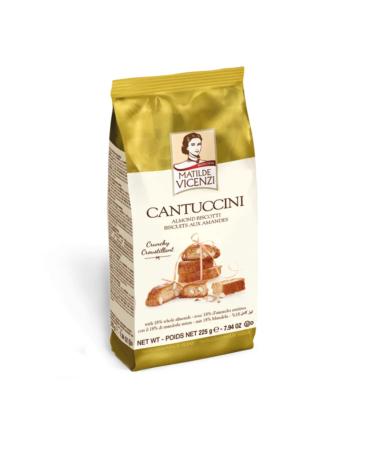 Matilde Vicenzi Cantuccini Almond Biscotti - Timeless Classic Crunchy Tuscan Pastry - Authentic Bite-Size Italian Biscuits With Real Whole Almonds For Coffee Tea Or Wine - Kosher Dairy - 7.93 oz Bag