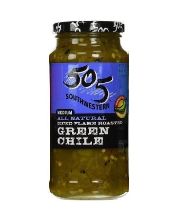 505 Southwestern 16oz Jar (Select Flavor Below) (Diced Flame Roasted Green Chile - Medium) (3-Pack)